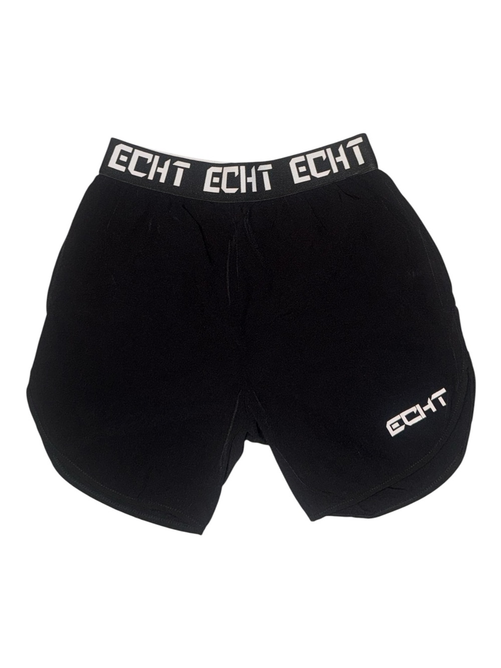 ECHT Black Men's Athletic Shorts with White Logo Waistband